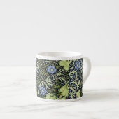 Tasse Expresso William Morris Fleur d'antiquité aux algues marine (Devant droit)