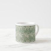 Tasse Expresso William Morris tulip fond textile vert (Devant droit)