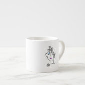Tasse Expresso Woman With Flowers Line Art (Devant droit)