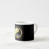 Tasse Expresso Yin Yang or sur noir (Devant droit)