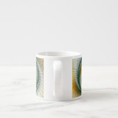 Tasse Expresso Yin Yang Vert Jaune Abstrait Fractal Nom (Dos)
