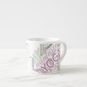 Tasse Expresso Yoga Word Cloud Plum/Green ID254 (Devant droit)