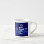 Tasse Expresso Your Text on Keep Calm on Navy Blue Racing Flames (Droite)