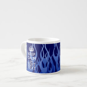 Tasse Expresso Your Text on Keep Calm on Navy Blue Racing Flames