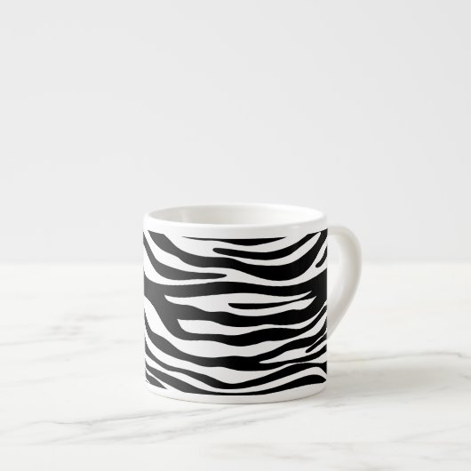 Tasse Expresso Zebra Print, Zebra Stripes, Noir Et Blanc (Devant droit)