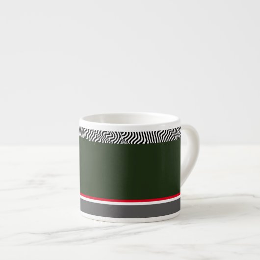 Tasse Expresso Zebra Trim Forest Green (Devant droit)