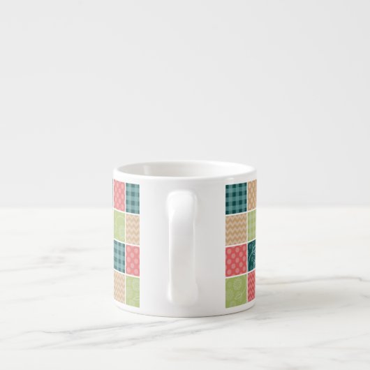 Tasse Expresso Zigzag, Chevron, En vichy, Pois, Patchwork (Dos)