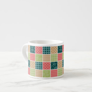 Tasse Expresso Zigzag, Chevron, En vichy, Pois, Patchwork