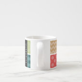 Tasse Expresso Zigzag, Chevron, En vichy, Pois, Votre Nom (Dos)