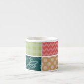 Tasse Expresso Zigzag, Chevron, En vichy, Pois, Votre Nom (Devant)