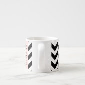 Tasse Expresso Zigzag noir et blanc, Motif Chevron, Votre nom (Dos)