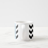 Tasse Expresso Zigzag noir et blanc, Motif Chevron, Votre nom (Dos)