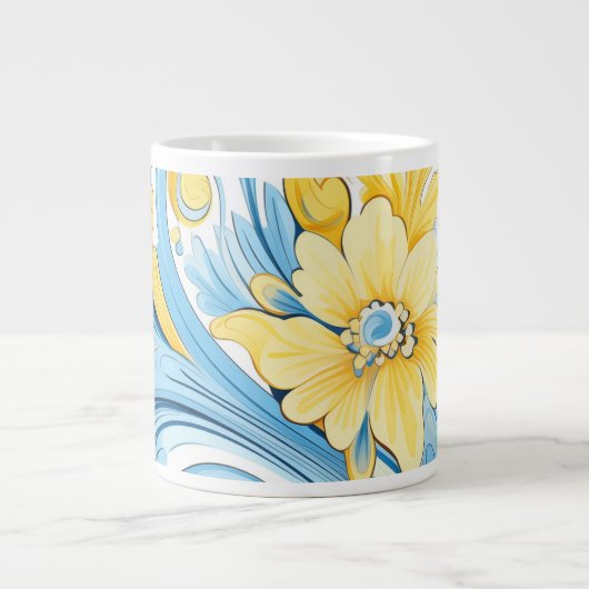 Tasse Extra Large motif d'art floral (Devant)