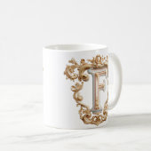 Tasse 'F' Lettre Baroque pour une Princesse du Caf (Devant droit)