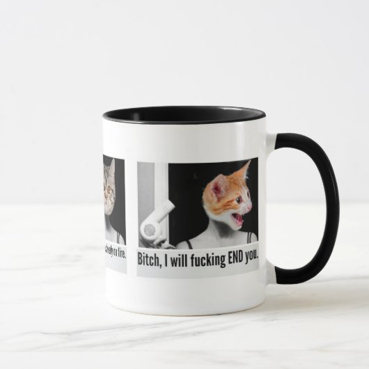 Tasse fâchée de chat pour menacer des personnes (Droite)