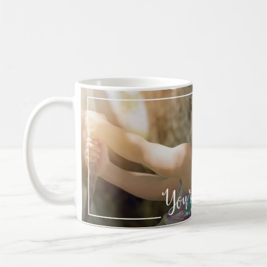 Tasse faite sur commande calligraphique de photo (Gauche)