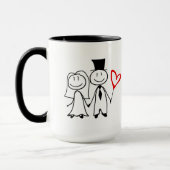 tasse faite sur commande combinée du mariage 15oz (Gauche)