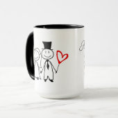 tasse faite sur commande combinée du mariage 15oz (Devant gauche)