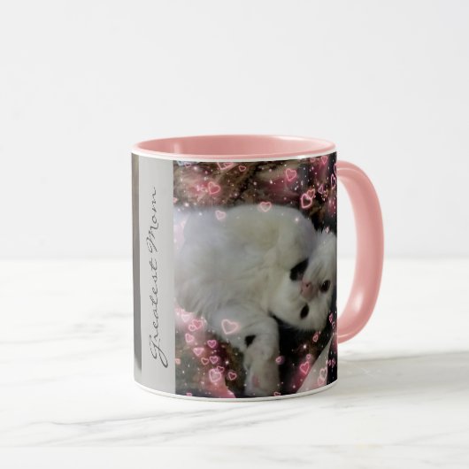 Tasse faite sur commande de gris de rose de modèle (Devant droit)