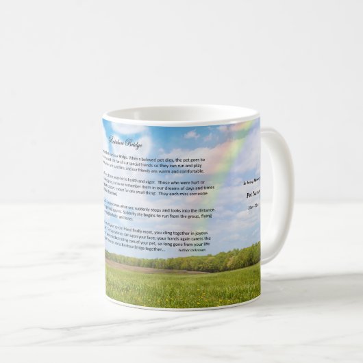 Tasse faite sur commande de pont en arc-en-ciel, (Devant droit)