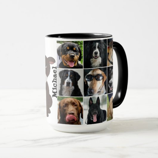 Tasse faite sur commande de sonnerie du noir 15oz (Devant droit)