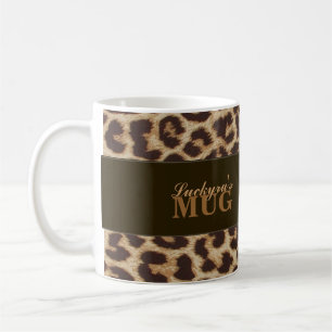 Tasse faite sur commande d'empreinte de léopard