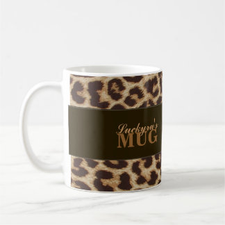 Tasse faite sur commande d'empreinte de léopard