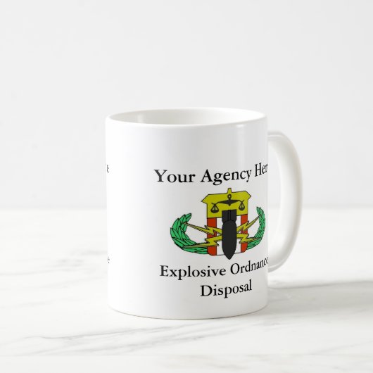 Tasse faite sur commande d'EOD/HDT (Devant droit)