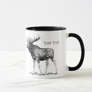 Tasse faite sur commande d'orignaux