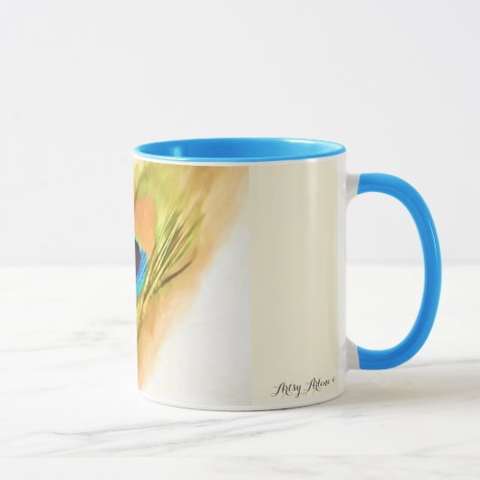 Tasse faite sur commande LK "de plume de paon" (Droite)
