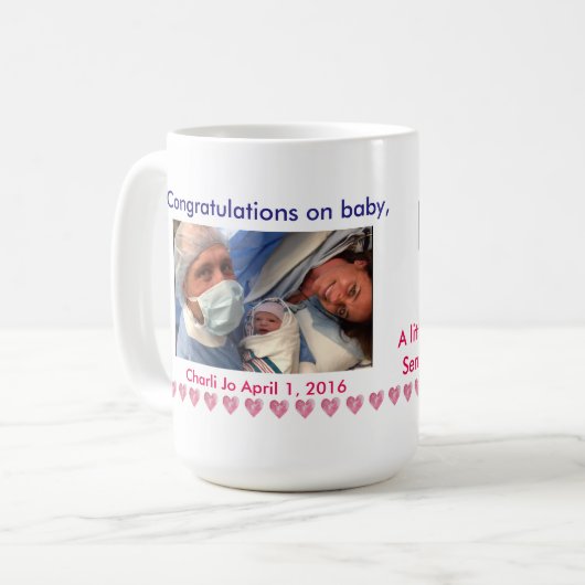 Tasse faite sur commande pour de nouveaux parents (Devant gauche)