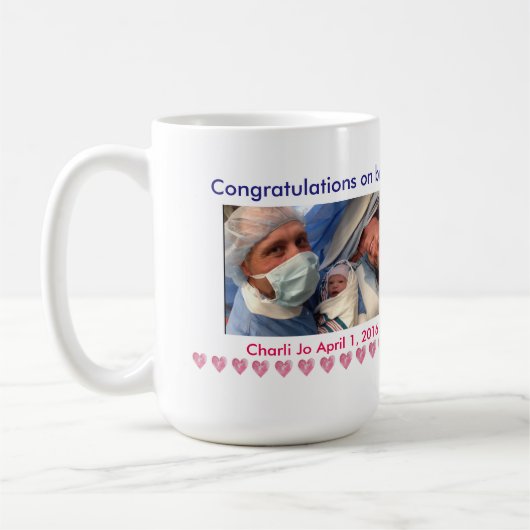 Tasse faite sur commande pour de nouveaux parents (Gauche)
