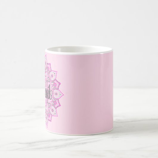 Tasse faite sur commande rose de mandala (Centre)