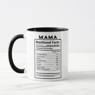 Tasse Faits Nutritionnels Maman - Cadeau de Blague