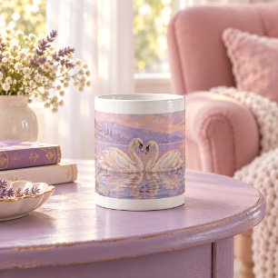 Tasse Faune Pastel Rêverie du Lac des Cygnes
