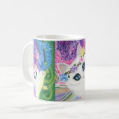 Tasse féerique blanche d'art de roses de papillons (Devant gauche)