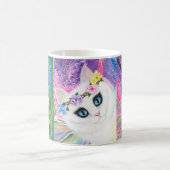 Tasse féerique blanche d'art de roses de papillons (Centre)