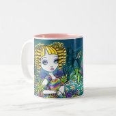 Tasse féerique d'art de sirène d'arc-en-ciel (Devant gauche)