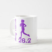 Tasse femelle pourpre de marathonien 26,2 milles (Devant gauche)