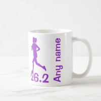 Tasse femelle pourpre de marathonien 26,2 milles