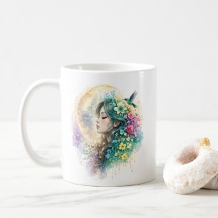 Tasse Femme Fleur Éthérée Colibri