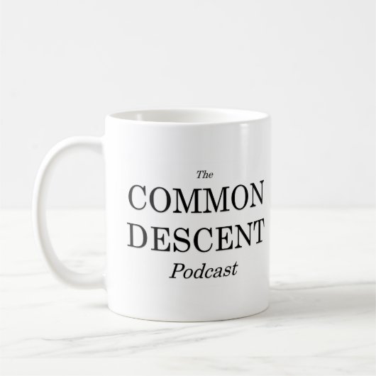 Tasse fendue de logo de Podcast commun de descente (Gauche)