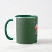 Tasse festive avec nom et chien teckel patinant su (Gauche)