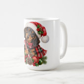 Tasse festive de Noël pour teckel (Devant droit)