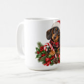 Tasse festive de Noël pour teckel (Devant gauche)