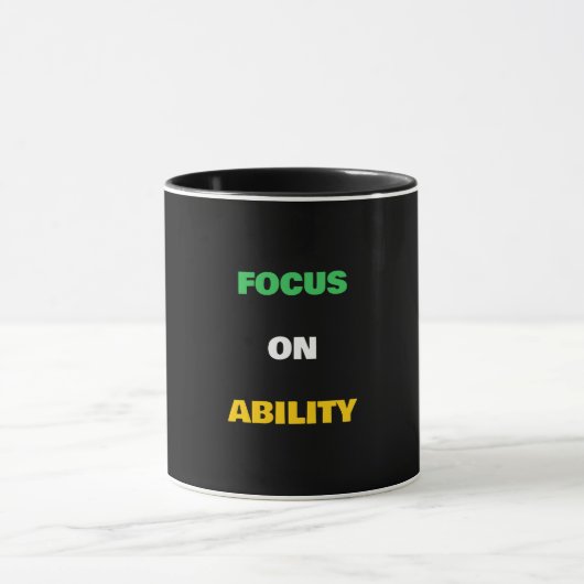 Tasse Fierté Handicap Texte Personnalisable Capaci (Centre)