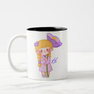 Tasse Fille Chibi Kawaii Mug Café Fille Fleur Mi