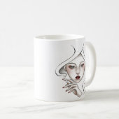 Tasse fille enfumée blanche minimal (Devant droit)