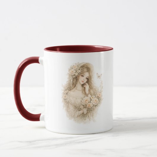 Tasse Fille Fleur Rose Murmure (Gauche)