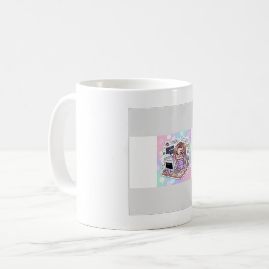 Tasse Fille Programmeuse Kawaii | LE CODE EST L'AM (Devant gauche)